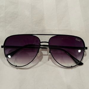 Black OUAI High Key Aviator Sunglasses